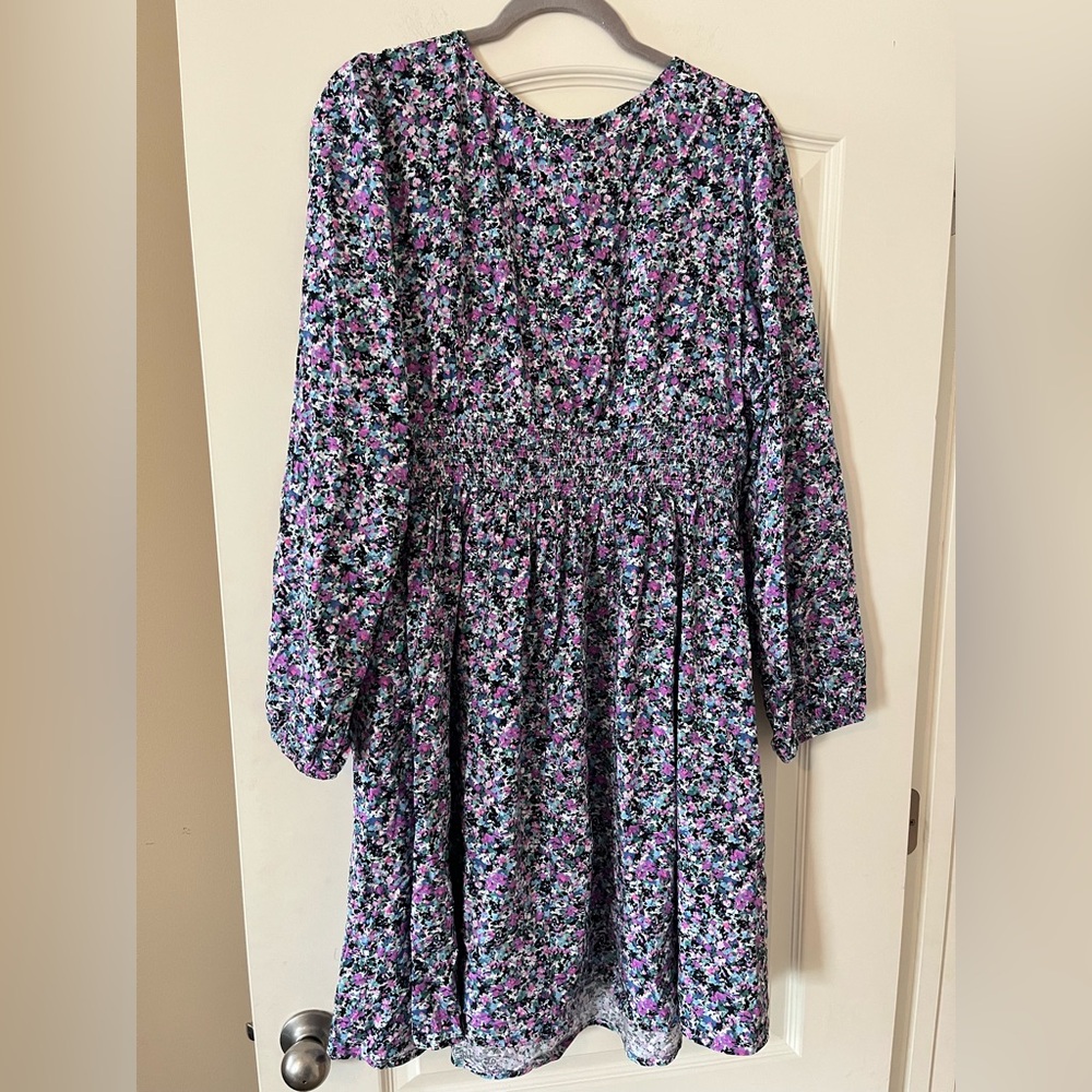 New! Ava & Viv Vibrant Floral Long Sleeve Dress Rayon Women’s Size XXL - Picture 8 of 15